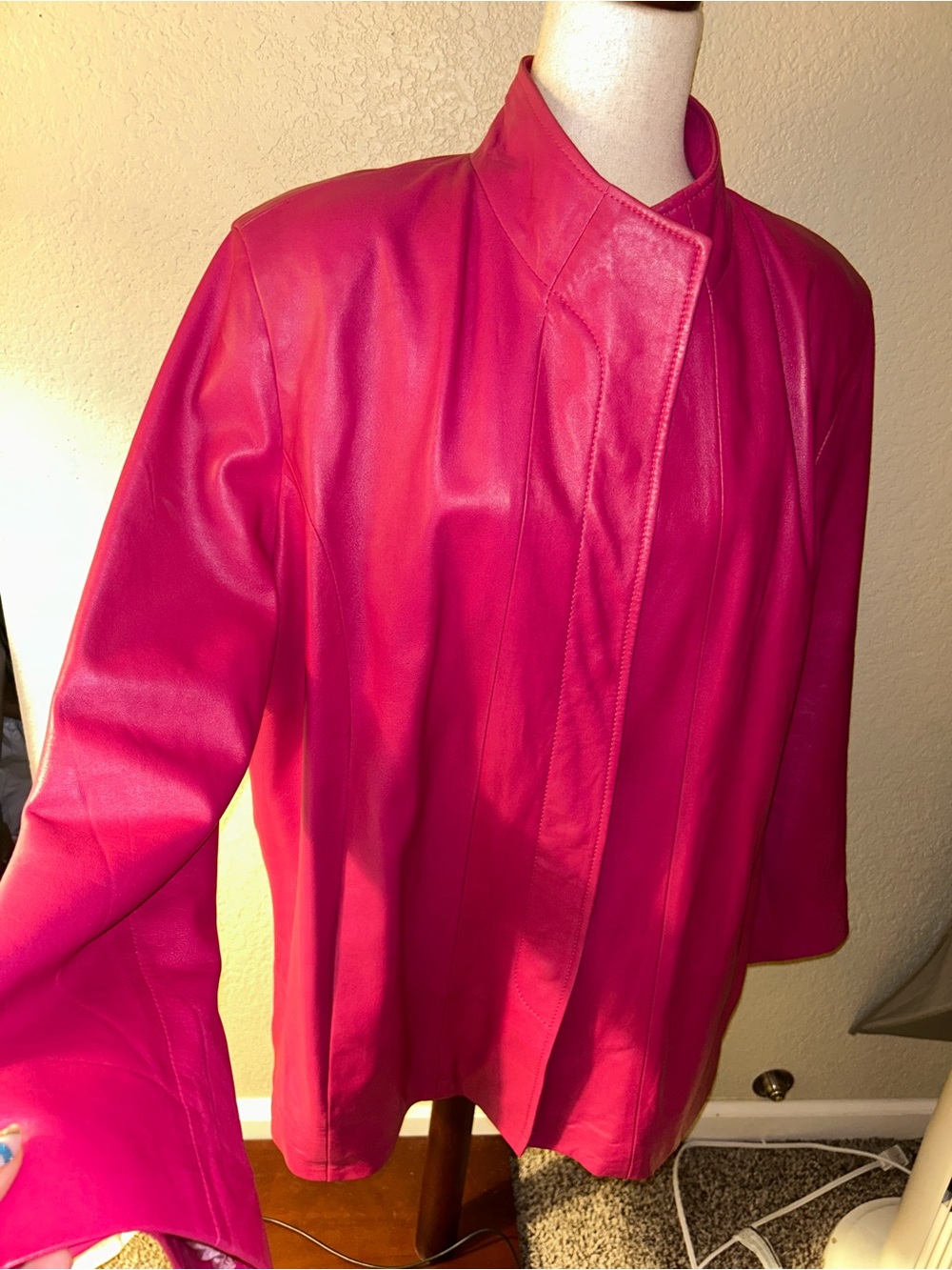Women's Pink Leather Jacket